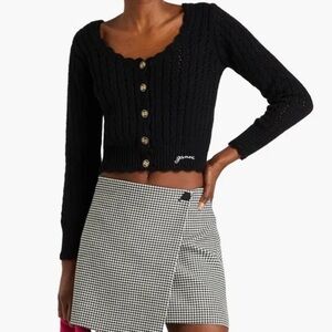 Ganni Crochet Knit Cotton Cardigan